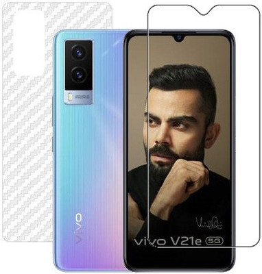 HOBBYTRONICS Front and Back Screen Guard for Vivo V21E(Pack of 2)
