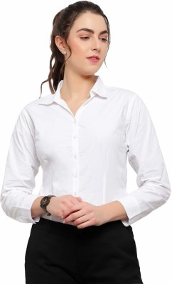 Blue Ronin Women Solid Formal White Shirt