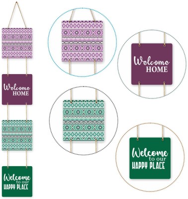 KREEPO Beautiful Wooden Wall Hanging Of Lovely Pattern With Welcome Quotes For Home Decoration in Multicolour(36inchx6inch) Decorative Showpiece  -  91.44 cm(Wood, Multicolor)