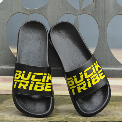 BUCIK Men BCK9052 Lightweight Comfort Extra Soft Summer Trendy Premium Stylish Party Slides(Black , 9)