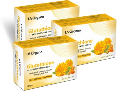 LA Organo Glutathione Skin Lightening & Brightening Soap For All Skin Type(3 x 100 g)