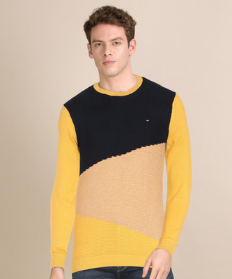 KILLER Colorblock Round Neck Casual Men Multicolor Sweater