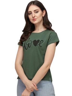 Leriya Fashion Casual Striped Women Green Top