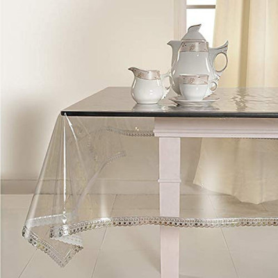 Casanest Solid 4 Seater Table Cover(Silver, PVC)