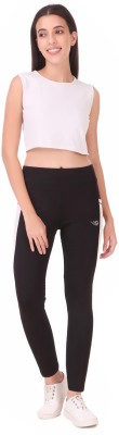 srion Colorblock Women Black Track Pants