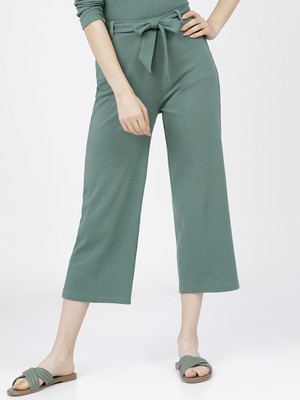 Tokyo Talkies Regular Fit Women Green Trousers