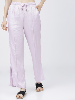 Tokyo Talkies Regular Fit Women Purple Trousers