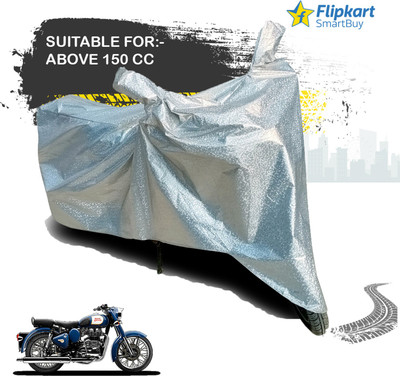 Flipkart SmartBuy Waterproof Two Wheeler Cover for Royal Enfield(Bullet 350, Silver)