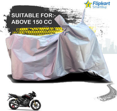 Flipkart SmartBuy Waterproof Two Wheeler Cover for TVS(Apache, Silver)