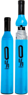 MGNLR Blue Bottle Shape Umbrella Compact & Folding Umbrella for & Rain for Women & Men Translucent Reflector Umbrella(25 cm)