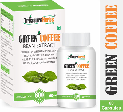 TreasureHerbs Green Coffee Bean Extract 800mg for Weight Loss - 60 Capsules(60 Capsules)