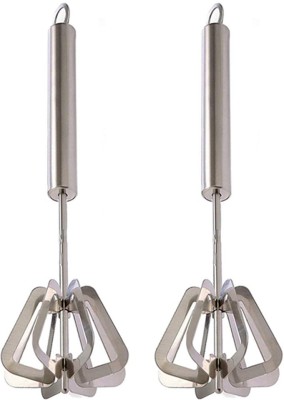 JISUN Ravai/Mathani/Hand Mixi/Power Free Hand Blender Stainless Steel Cage Whisk(Pack of 2)