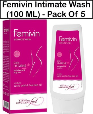 Femivin Intimate Care Wash With Tea Tree oil 5x100ml Intimate Wash(500 ml, Pack of 5)