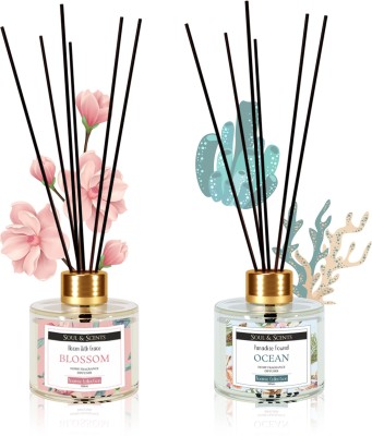 Soul & Scents Blossom, Ocean Diffuser Set, Aroma Oil(2 x 120 ml)