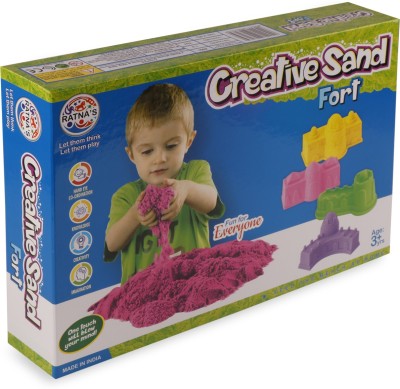 Ratnas CREATIVE SAND SMOOTH AND NON STICKY FORT FOR KIDS 4 JUMBO MOULDS