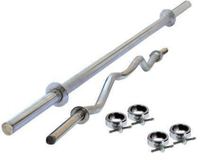 Hridya Trade Exclusive 4 Ft Straight Rod/ 4 Ft Curl Rod/For Gym Weight Lifting Bar Weight Lifting Bar