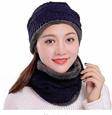 FRANKOPOLIS Woven, Self Design Beanie Cap