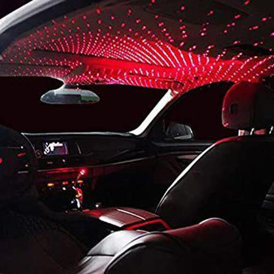 Black Camel ® Car Fancy Light Car Star Light Flexible Interior Car Night Lamp Decoration Micro USB Romantic Atmosphere Fit Car Light Night Lamp With Romantic Fit For Car Ceiling Bedroom Party Car Fancy Lights(Red)
