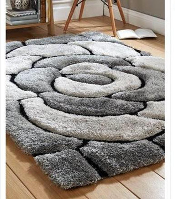 SPA Furnishing Grey Polyester Area Rug(3 ft,  X 5 ft, Rectangle)