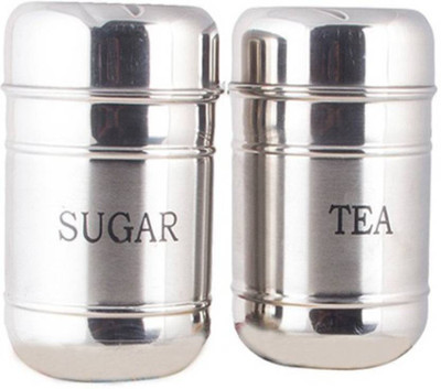 TITIL Steel Tea Coffee & Sugar Container  - 550 ml(Pack of 2, Silver)