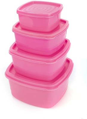 BHOOMI Plastic Grocery Container  - 250 ml, 500 ml, 750 ml, 1250 ml(Pack of 4, Pink)