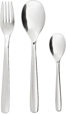 IKEA 12 piece cutlery set stainless steel consists 4 spoon 4 fork 4 tea spoon Pack of (12) Stainless Steel Cutlery Set(Pack of 12)