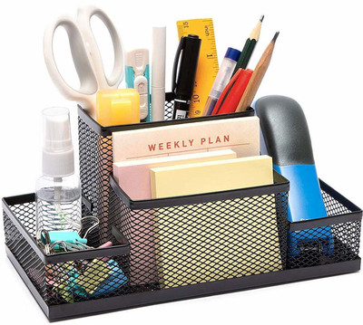 Onlyeasy 4 Compartments Metal Office(Black)