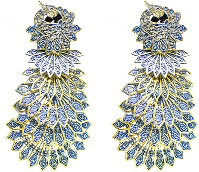 Sirene Shoppers Sirene Shoppers Earrings Jhumka blue Gold Plated (Coin Design) for women & girls Pearl Brass Jhumki Earring