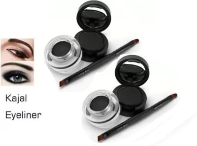 ADJD Professional 2 In 1 Gel Eyeliner And Smudge Proof Waterproof Black Kajal Eyeliner 14 g(black)