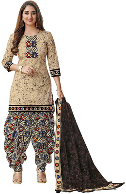 Reya Crepe Checkered, Printed Salwar Suit Material