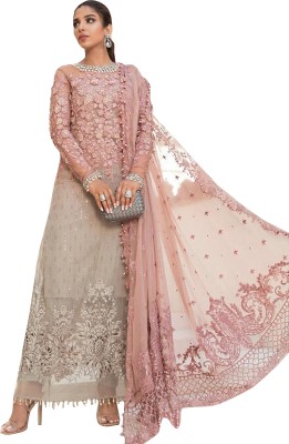 Uday Fashion Net/Lace Embroidered Gown/Anarkali Kurta & Bottom Material