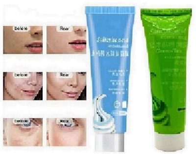 Glamezone Salicylic Ice Cream & Green Tea Skin Brightening Face Mask Gel 120 ml Pack of 2(240 ml)