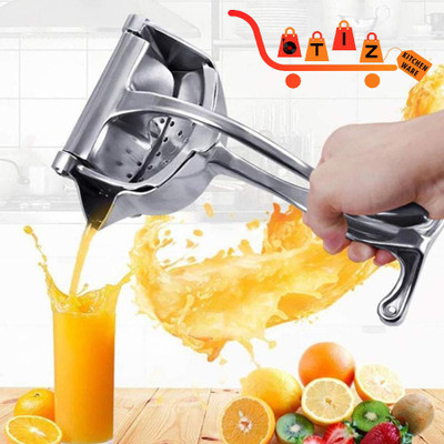 OTIZ Aluminium fruits juicer hand squeezer metal simple fruit presser press extractor tool heavy duty stainless steel manual alloy instant vegetable, orange, citrus, cold mixer grinder Hand Juicer(Silver)