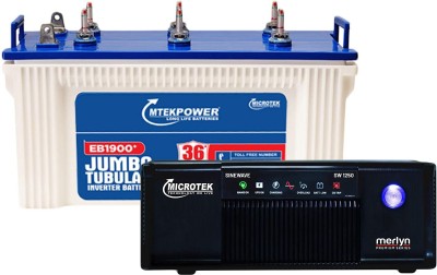 Microtek MERLYN 1250 Sine Wave+EB1900 Tubular Inverter Battery(160AH)