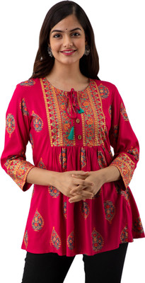 DMP FASHION Party Printed Women Pink Top