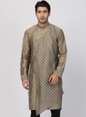 VASTRAMAY Men Printed Straight Kurta(Brown)