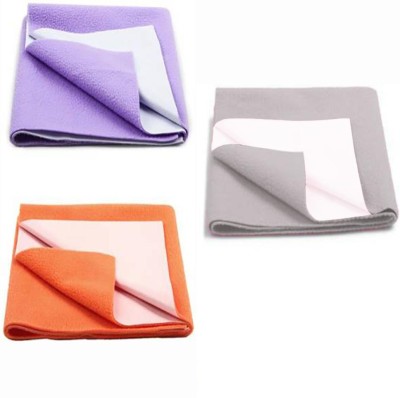 AVI Cotton Baby Bed Protecting Mat(Grey, Orange, Purple, Medium, Pack of 3)