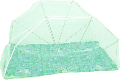 Elegant Mosquito Net Nylon Adults Washable Polynet Single Bed Mosquito Net (4*6 Feet, Green) Mosquito Net(Green, Frame Hung)
