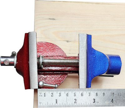 Scorpion Table Vice Clamp Type Revolving 75 mm (3 inch) Cast Iron Professional Table Baby Vice Clamp Type Revolving-Orange Blue Multi Vise Tool