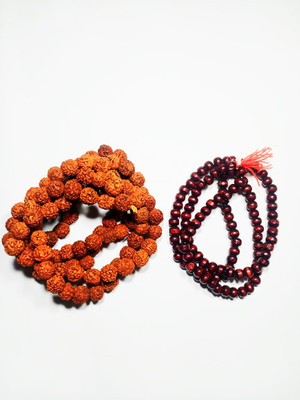 sankara tulsi mala lotus red tulsi mala Beads Brass Plated Wood Chain