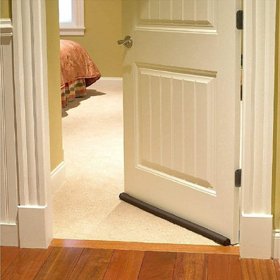 BONGERKING Double Sided Under Door Protector/Seal Cover Twin Draft Blocker Guard With Dust Easy to Install Magic Door Sealer Door Mounted Door Stopper(Brown)