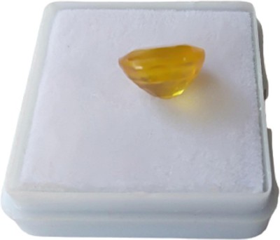 Aanya Jewels Natural Yellow Sapphire Pukhraj 5.25 RATTI Certified Energized Loose Gemstone With Lab Certificate Card Sapphire Stone