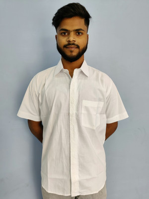 Chandra collection Men Embroidered Casual White Shirt