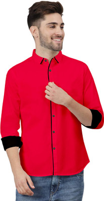 Ethnic Trendz Men Solid Casual Pink Shirt