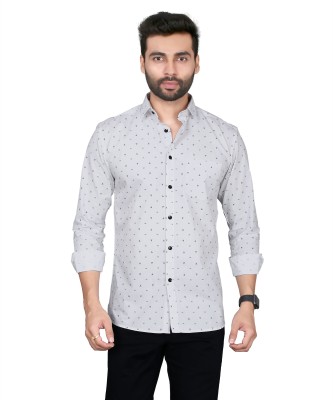 5TH ANFOLD Men Printed Casual White Shirt