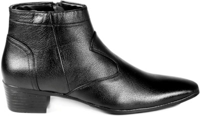BXXY Heel Height Increasing Formal Party Wear Slip-on Boots For Men(Black)