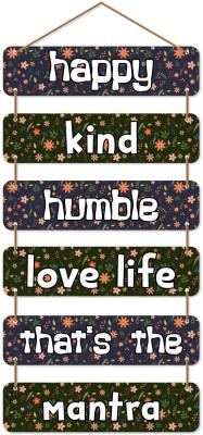 CVANU Happy King Thumble Beautiful Floral Printed Wooden Wall Hanging Sign Board For Home Decor Items, (Multicolor 31inch x 12 inch)(78.74 X 30.48, Multicolor)
