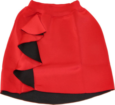 rayie collection Solid Girls A-line Red Skirt