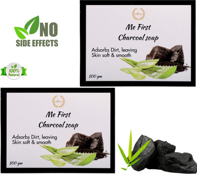 ME FIRST Activated Charcoal Soap For Reduce Acne & Pimples ( 100gm × 2 )(2 x 100 g)