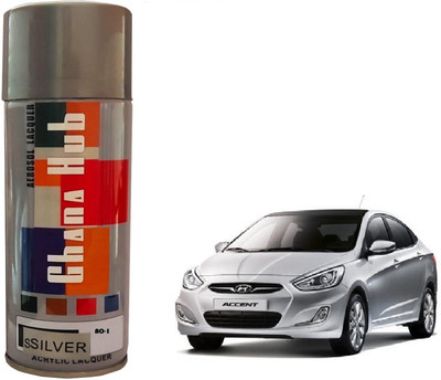 GHANA HUB PREMIUM CUBE F1 SINGLE Silver Spray Paint 400 ml(Pack of 1)